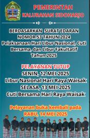 PENGUMUMAN LIBUR DAN CUTI BERSAMA HARI RAYA WAISAK